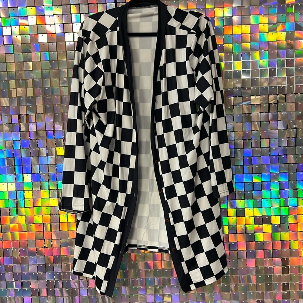 Checkered cardigan